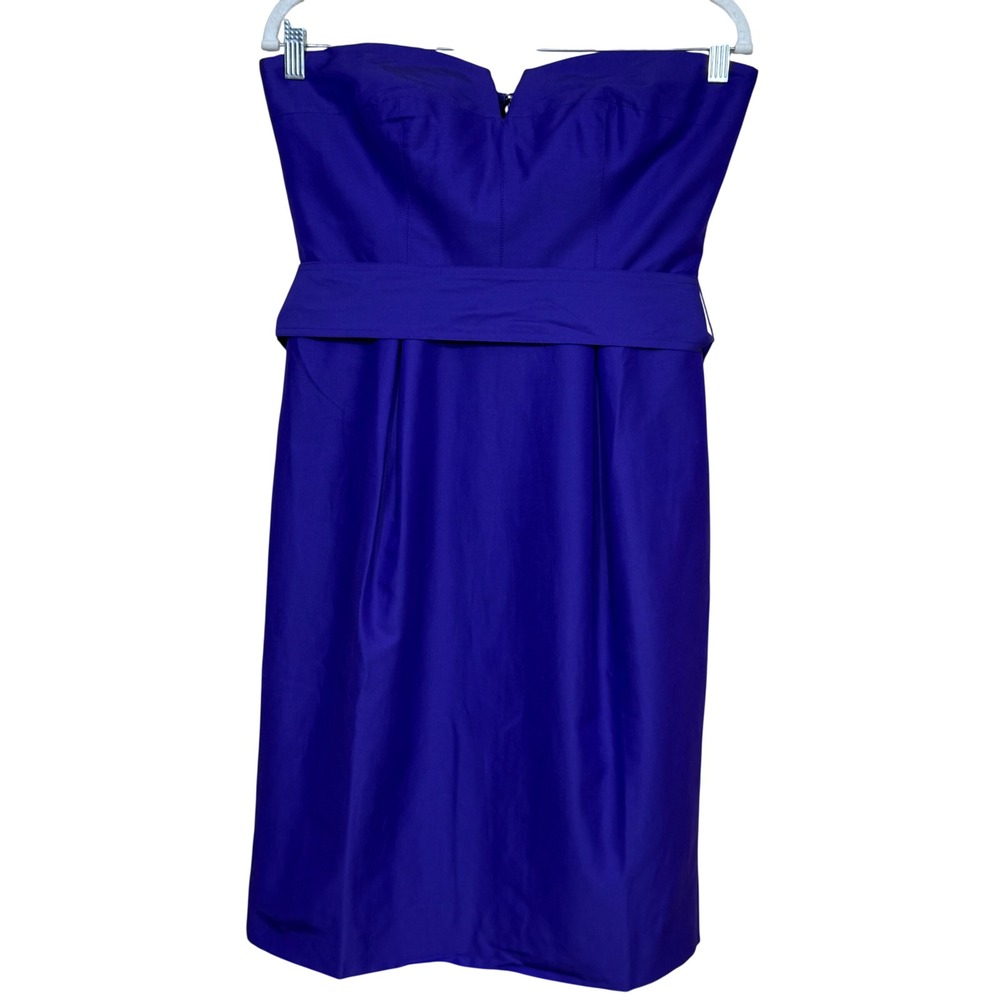 J Crew Strapless‎ Dress Silk Blend Blue/Purple Womens 4